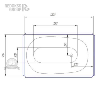 Акриловая ванна Redokss San Ravenna 120x70