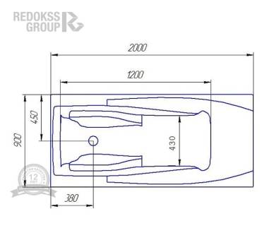 Акриловая ванна Redokss San Andria 200x90