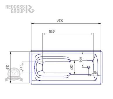 Акриловая ванна Redokss San Forli 180x80