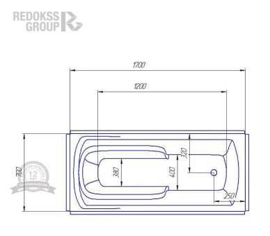 Акриловая ванна Redokss San Siracusa 160x70