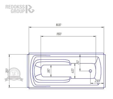Акрилова ванна Redokss San Pescara 170x70