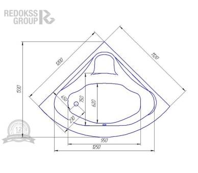 Акриловая ванна Redokss San La Specia 120x120