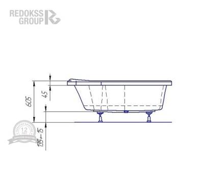 Акрилова ванна Redokss San Modena L/R 170x105