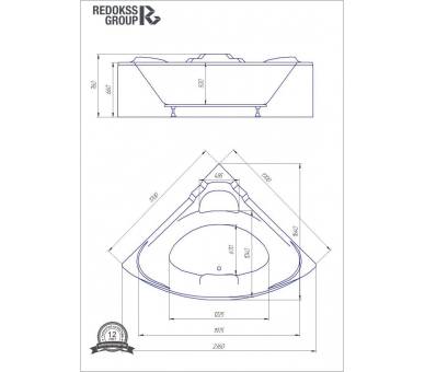 Акриловая ванна Redokss San Grosetto 170x170