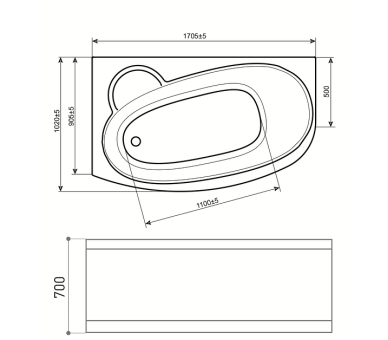 Гідромасажна ванна WGT Rialto TURANO 170x90 L/R