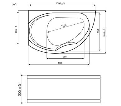 Гідромасажна ванна WGT Rialto LUGANO 170x108 L/R