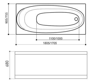 Гідромасажна ванна WGT Rialto ARONA 180x90