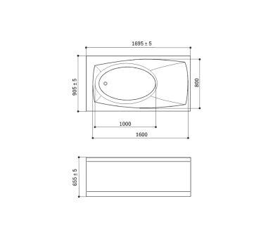 Гидромассажная ванна WGT Rialto TIVOLI 170x90