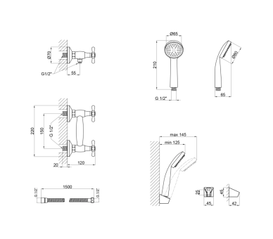 Змішувач для душу Lidz Dominox 363 Chrome
