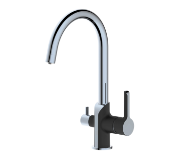 Смеситель для кухни и фильтра Qtap Grand Chrome/Black
