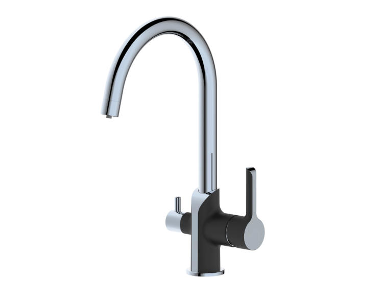 Змішувач для кухні і фільта Qtap Grand Chrome/Black