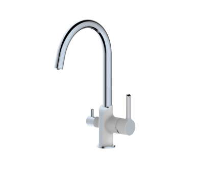 Смеситель для кухни и фильтра Qtap Grand Chrome/White