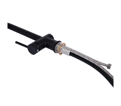 Смеситель для кухни выдвижной и фильтра Qtap Rozcesti Black Matt