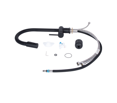 Смеситель для кухни выдвижной и фильтра Qtap Rozcesti Black Matt