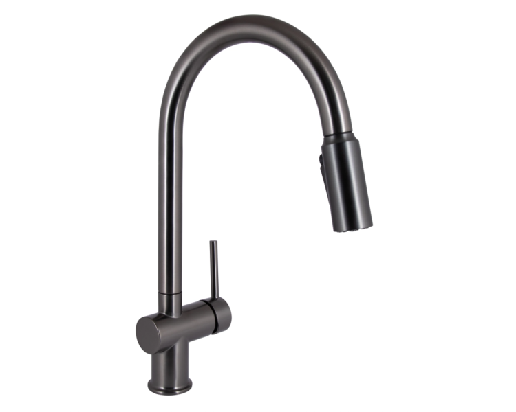 Смеситель для кухни выдвижной и фильтра Qtap Rozcesti Gunmetal