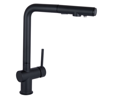 Смеситель для кухни выдвижной и фильтра Qtap Rozcesti2 Black Matt
