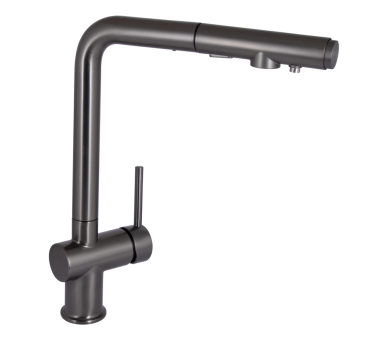 Змішувач для кухні висувний і фільтра Qtap Rozcesti2 Gunmetal