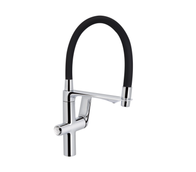 Смеситель для кухни гибкий Qtap Vlasta New Chrome/Black