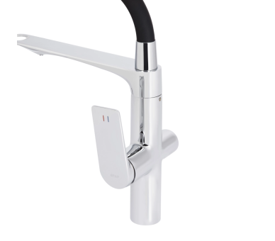 Смеситель для кухни гибкий Qtap Vlasta New Chrome/Black