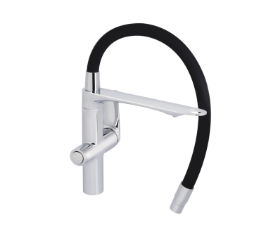 Смеситель для кухни гибкий Qtap Vlasta New Chrome/Black