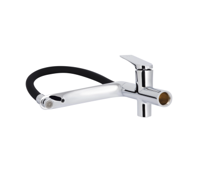 Смеситель для кухни гибкий Qtap Vlasta New Chrome/Black