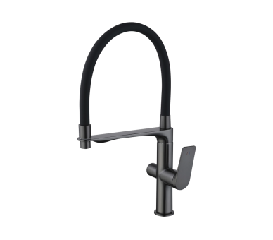 Смеситель для кухни гибкий Qtap Vlasta New Gunmetal/Black