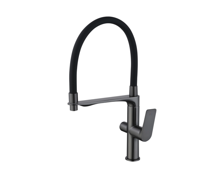 Смеситель для кухни гибкий Qtap Vlasta New Gunmetal/Black