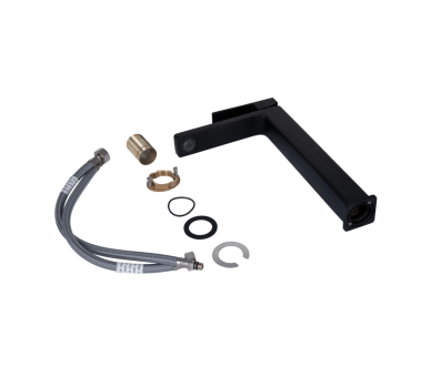 Смеситель для раковины высокий Qtap Gemini Black Matt