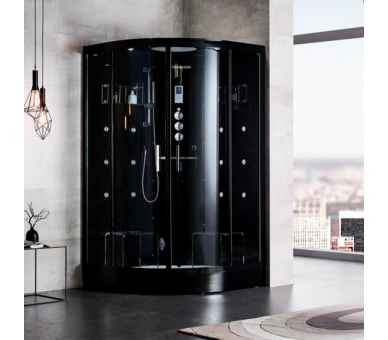 Гідромасажний паровий бокс GOLSTON G-U695 чорний 900х900х2230 мм