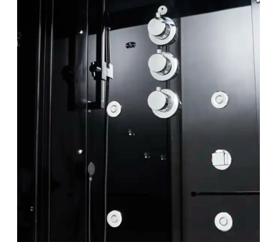 Гідромасажний паровий бокс з терморегулятором GOLSTON G-U693BB чорний 1450х950х2230 мм