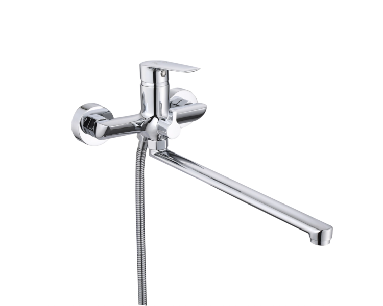 Смеситель для ванны длинный Qtap Leo New Chrome