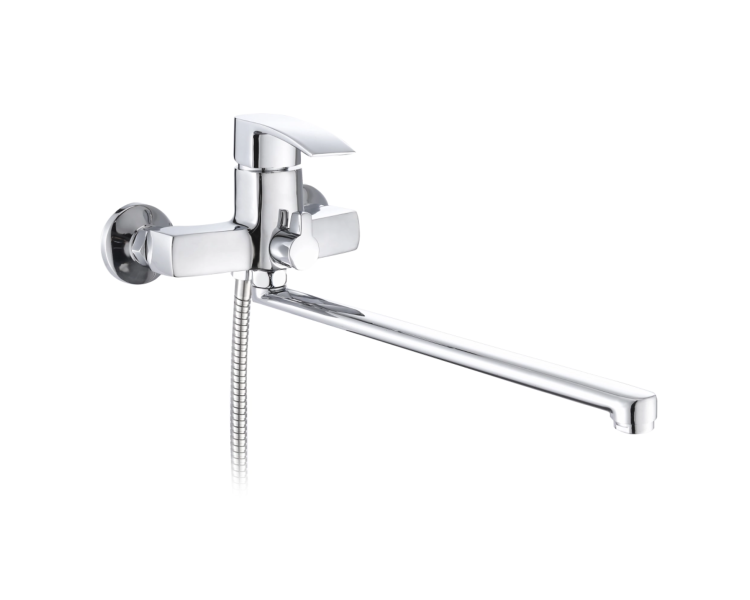 Смеситель для ванны длинный Qtap Swan Eco Chrome