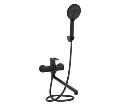 Смеситель для ванны длинный Qtap Taurus Black Matt