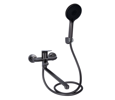 Смеситель для ванны длинный Qtap Vlasta New Gunmetal