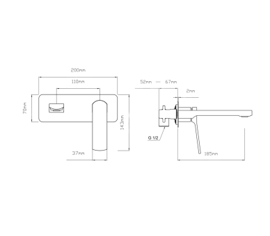 Смеситель скрытый Qtap Slavonice Gunmetal