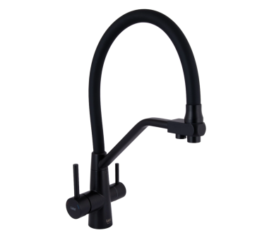 Смеситель для кухни гибкий Lidz Aria 020F3 Black Matt