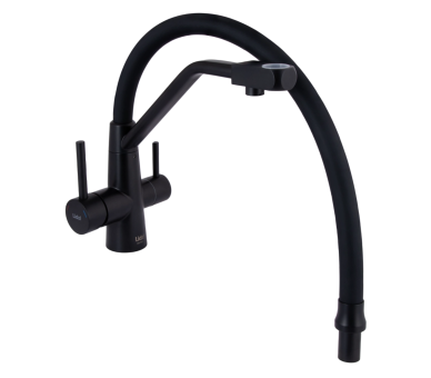 Змішувач для кухні гнучкий Lidz Aria 020F3 Black Matt