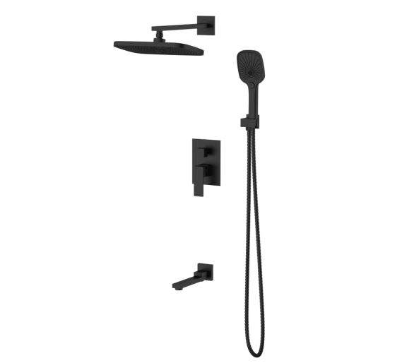 Душевая система скрытая 3 потр. Qtap Gemini Black Matt