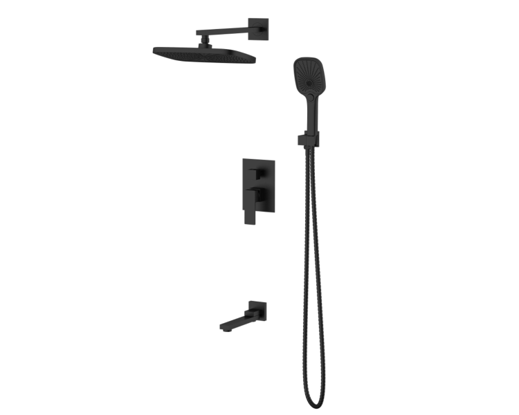 Душевая система скрытая 3 потр. Qtap Gemini Black Matt