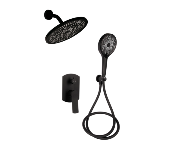 Душевая система скрытая 2 потр. Qtap Slavonice Black Matt
