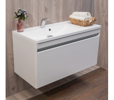 Тумба Fancy Marble Aspen 100 з умивальником Sacramento 1000