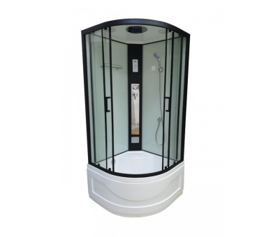 Душовий бокс Veronis BV-4-90 white black 90x90 глибокий піддон