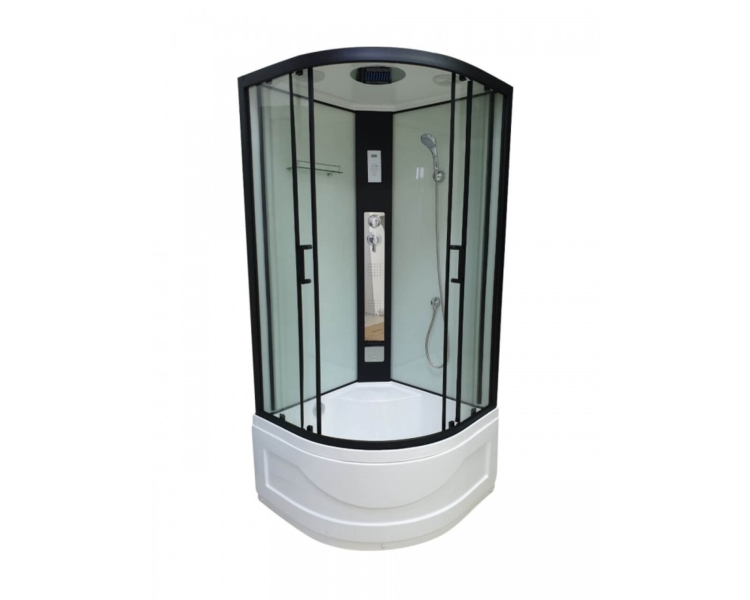 Душовий бокс Veronis BV-4-90 white black 90x90 глибокий піддон