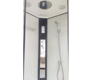 Душовий бокс Veronis BV-4-90 white black 90x90 глибокий піддон