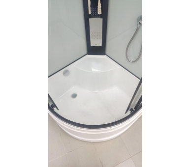 Душовий бокс Veronis BV-4-100 white black 100x100 глибокий піддон