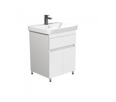 Тумба у ванну підлогова MDD City White 60 з умивальником Vivace 60