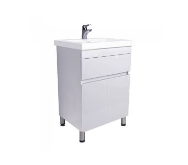 Тумба в ванную подвесная MDD City White 60 с умывальником Como 60
