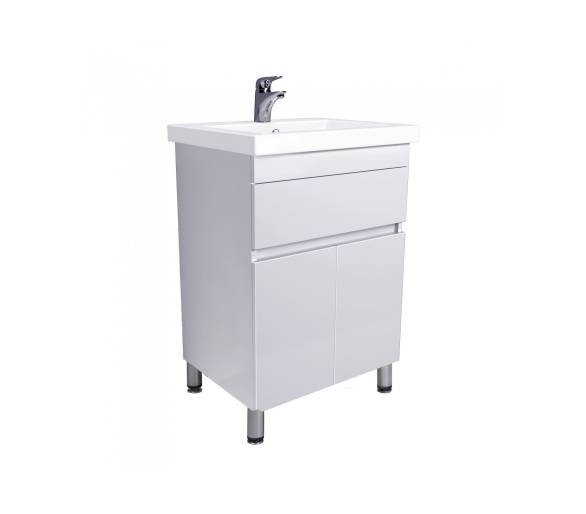 Тумба в ванную подвесная MDD City White 60 с умывальником Como 60