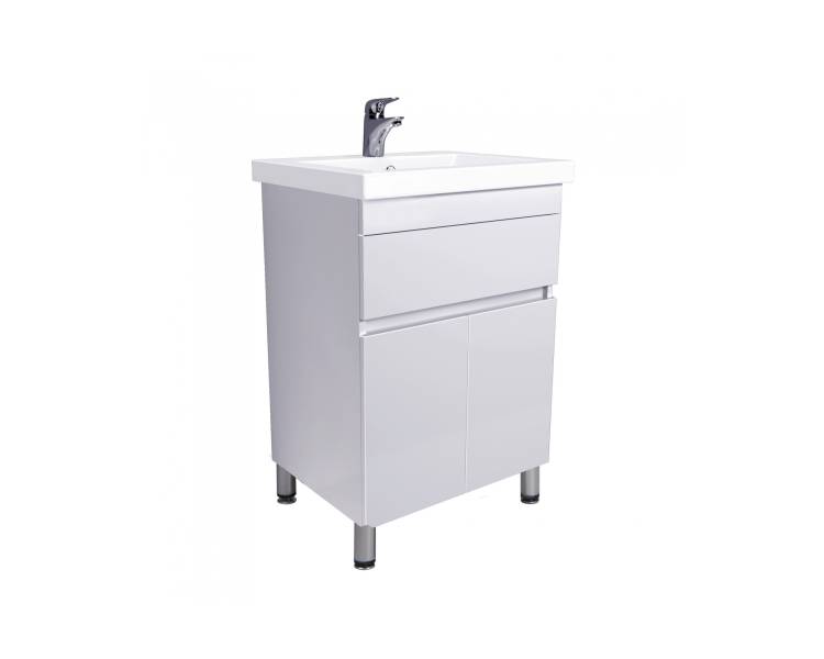Тумба в ванную подвесная MDD City White 60 с умывальником Como 60