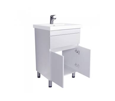 Тумба у ванну підвісна MDD City White 60 з умивальником Como 60